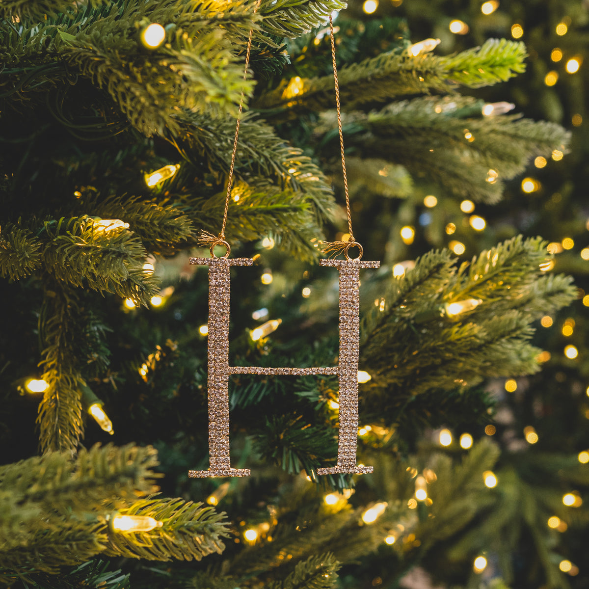 Monogram Gem Metallic Ornament