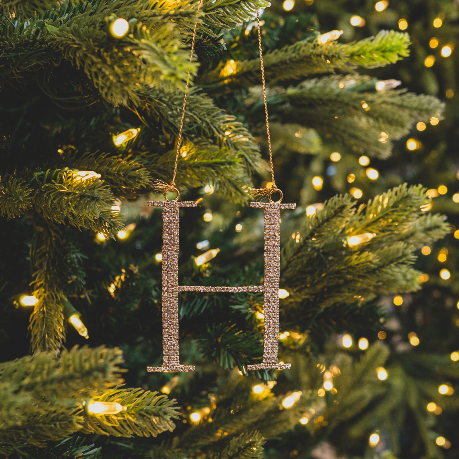 Monogram Gem Metallic Ornament