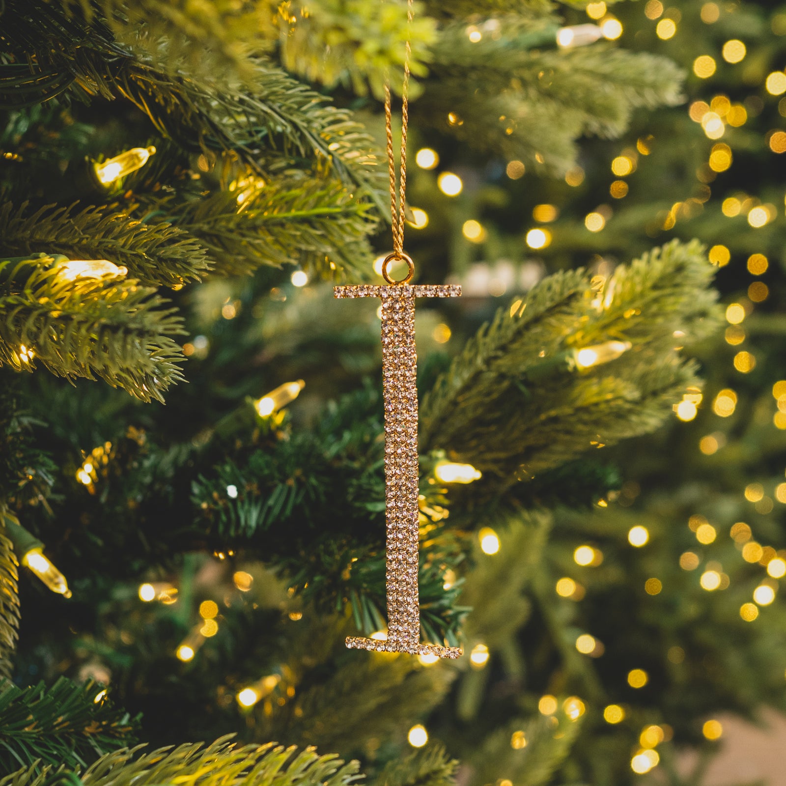 Monogram Gem Metallic Ornament