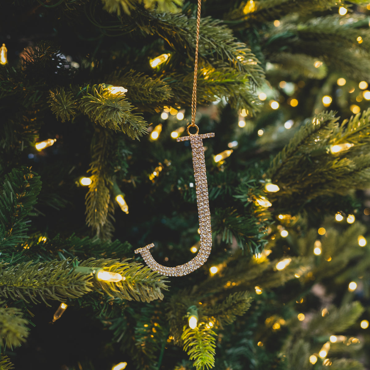 Monogram Gem Metallic Ornament