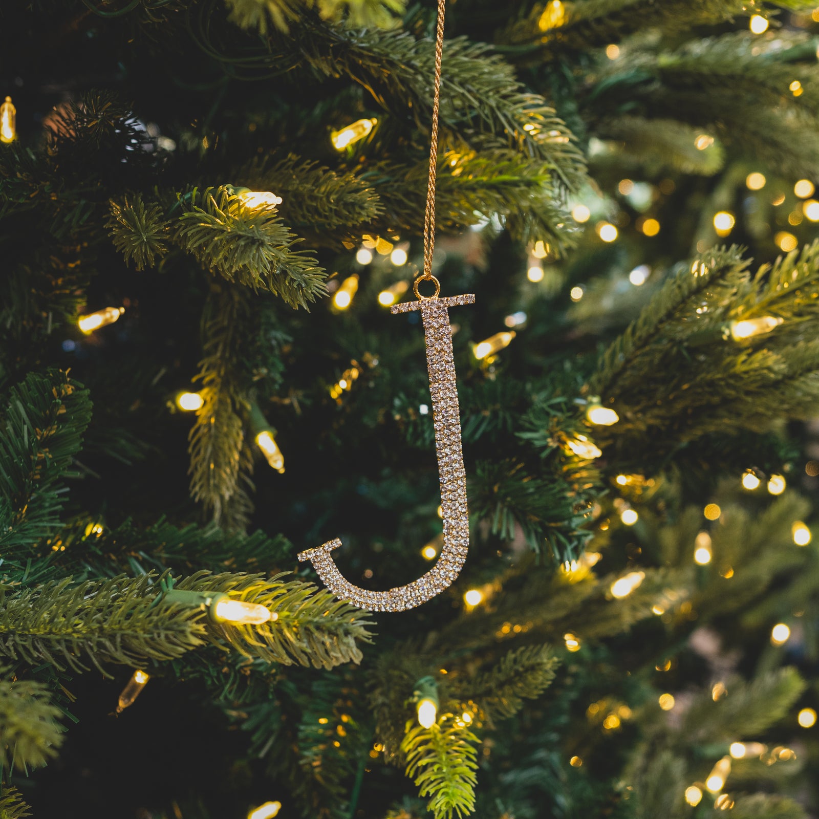 Monogram Gem Metallic Ornament