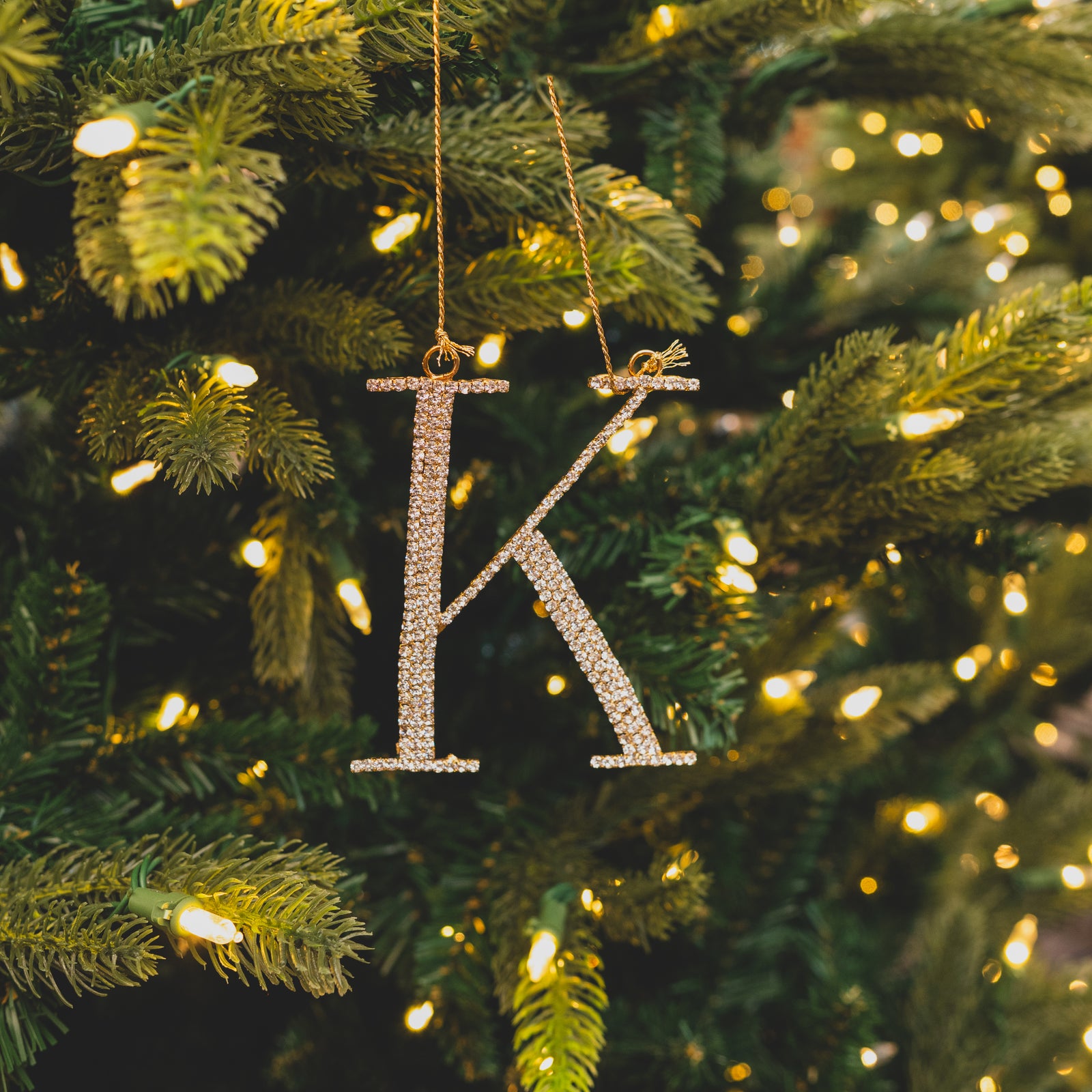 Monogram Gem Metallic Ornament