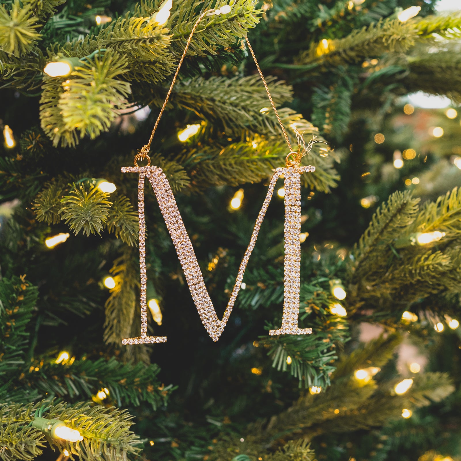 Monogram Gem Metallic Ornament