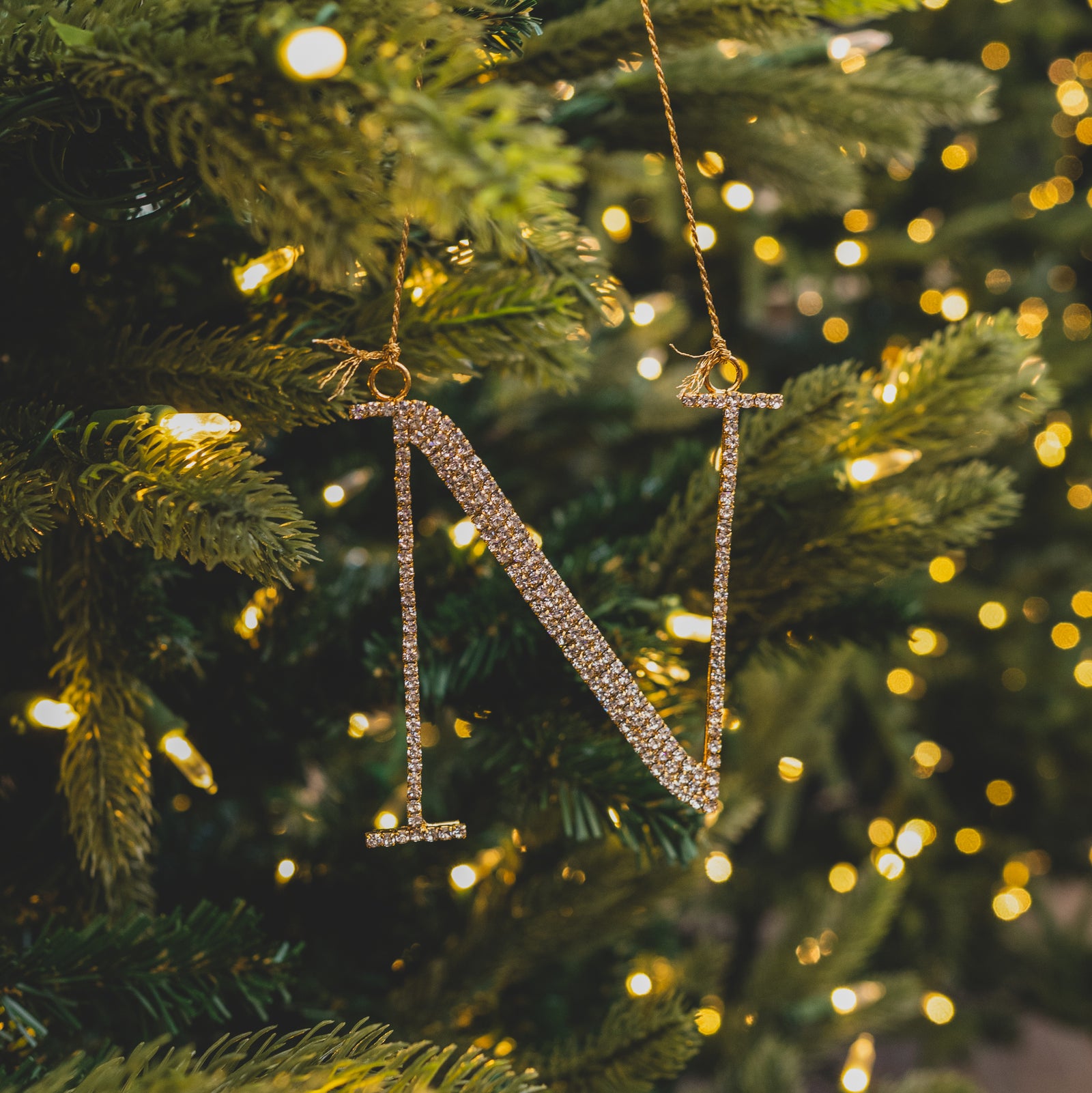 Monogram Gem Metallic Ornament