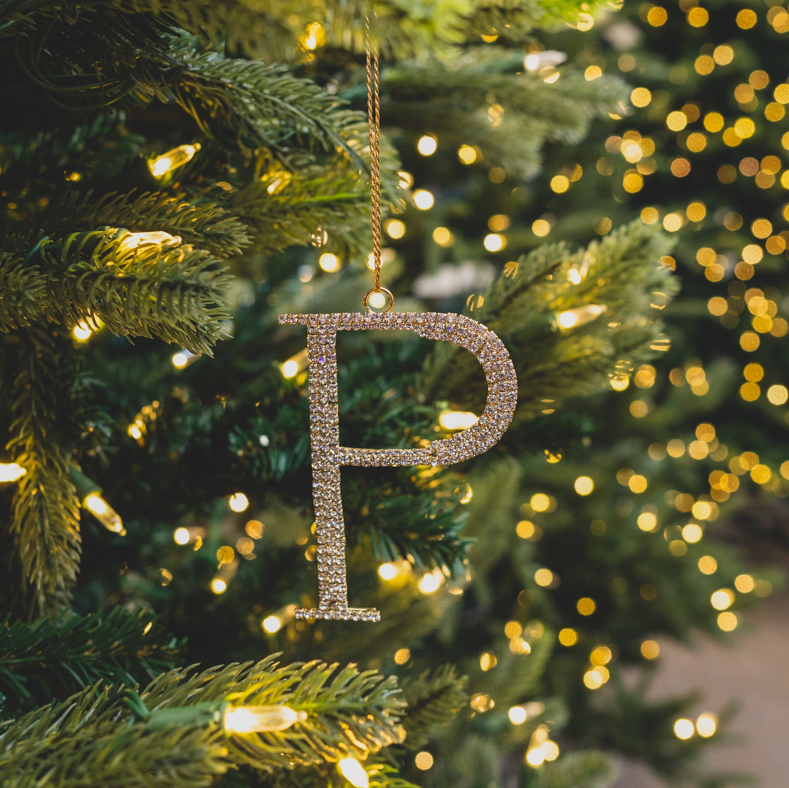 Monogram Gem Metallic Ornament