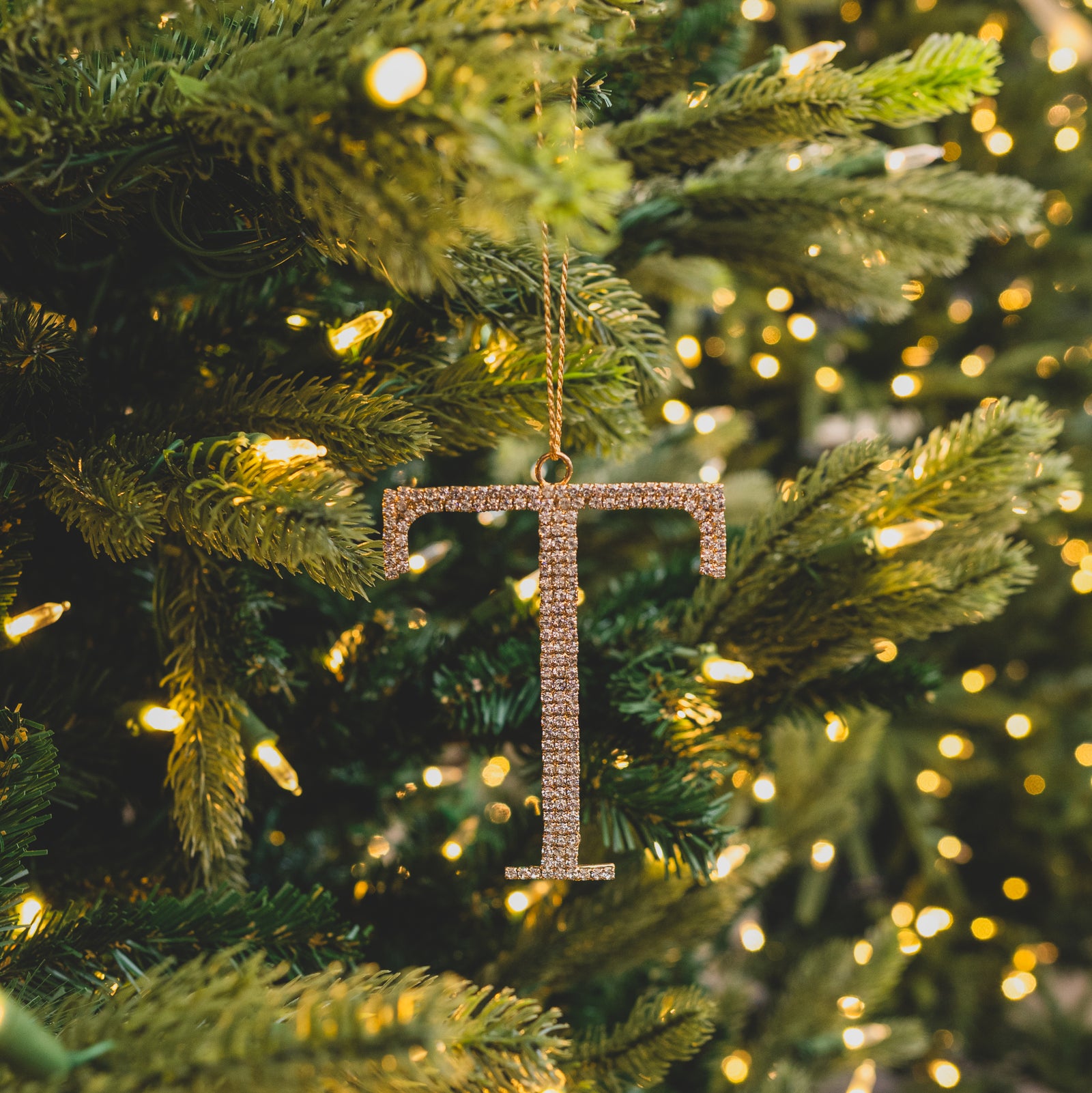 Monogram Gem Metallic Ornament