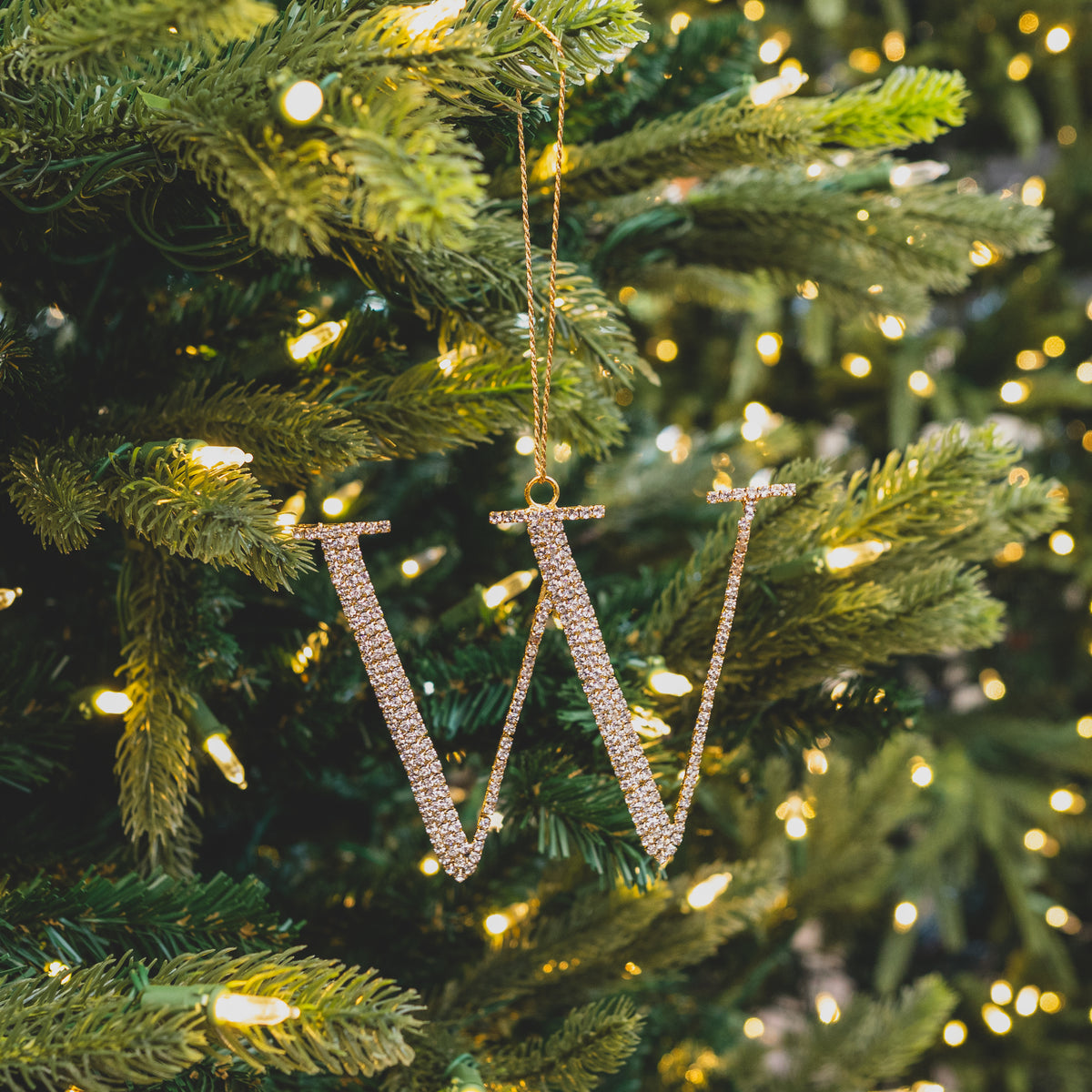Monogram Gem Metallic Ornament