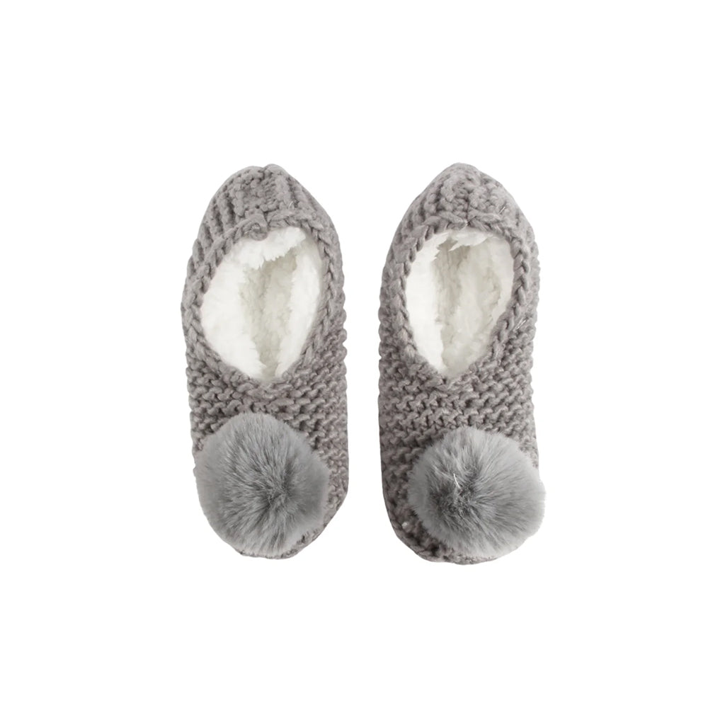 Chunky Knit Lounge Slipper Grey