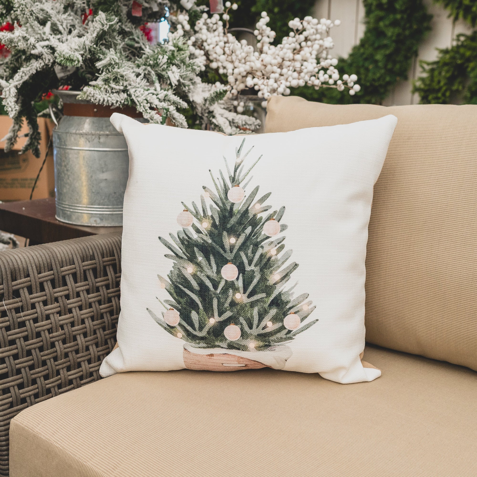Potted Tree Pillow 18X18