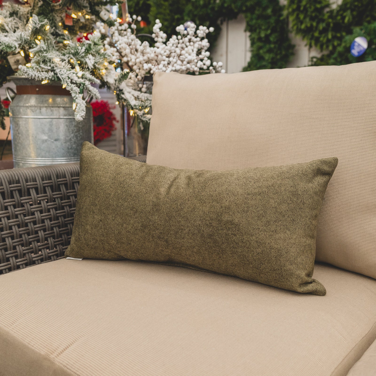 Olive Movelvet Pillow 10.5X22