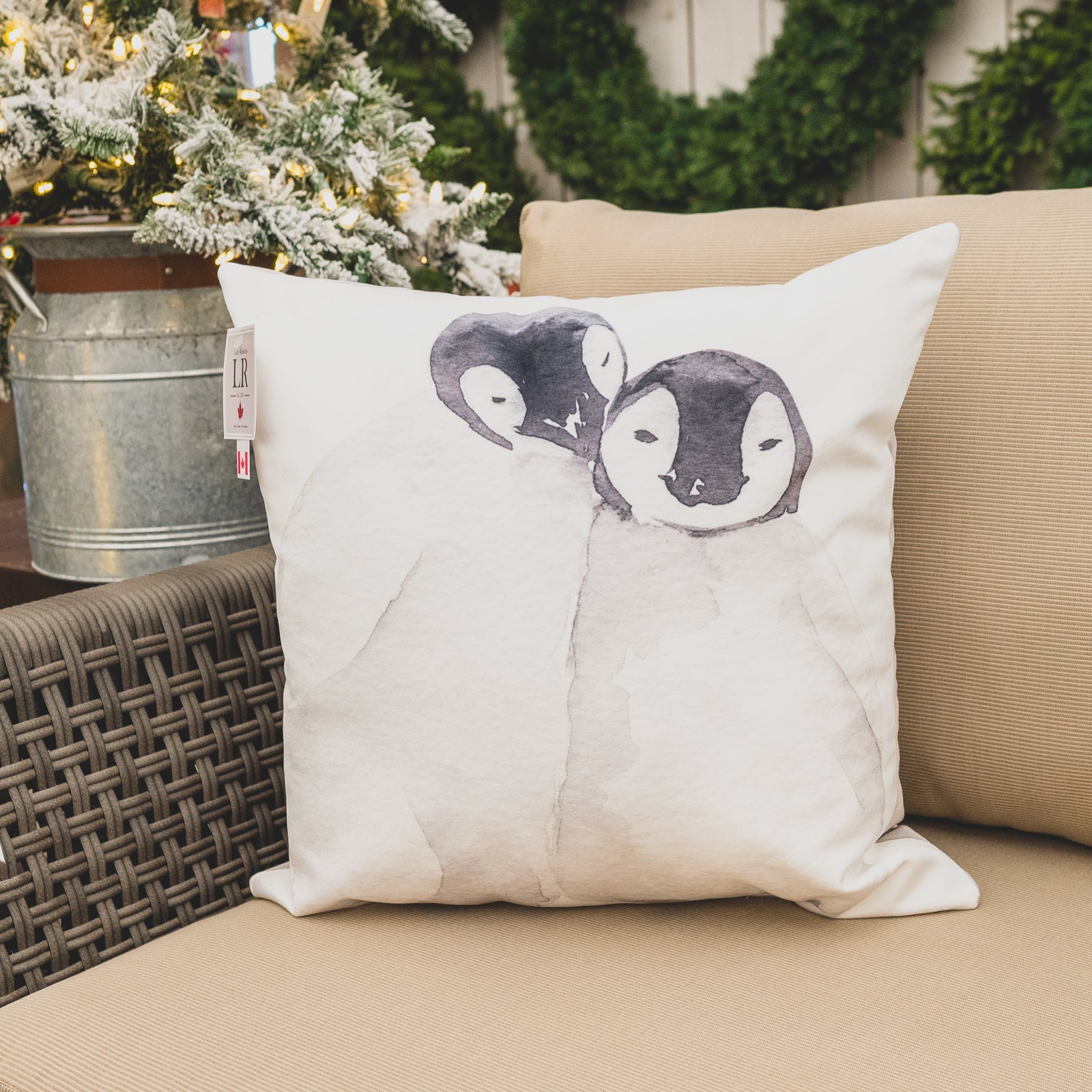 Penguins Velvet Pillow 18X18