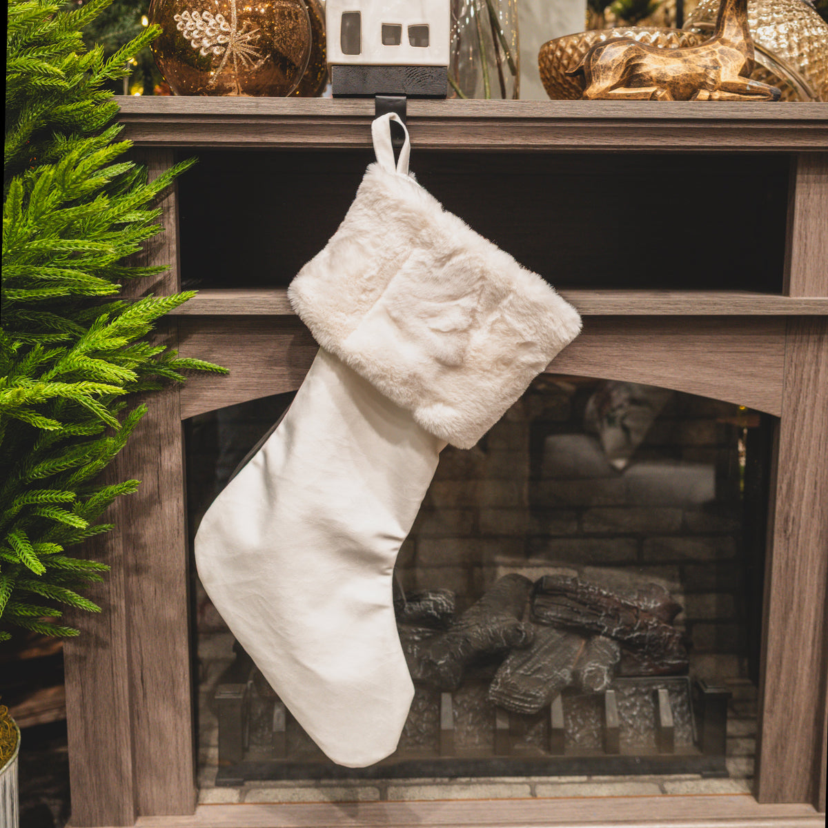 Luxe Faux Fur Cream Stocking