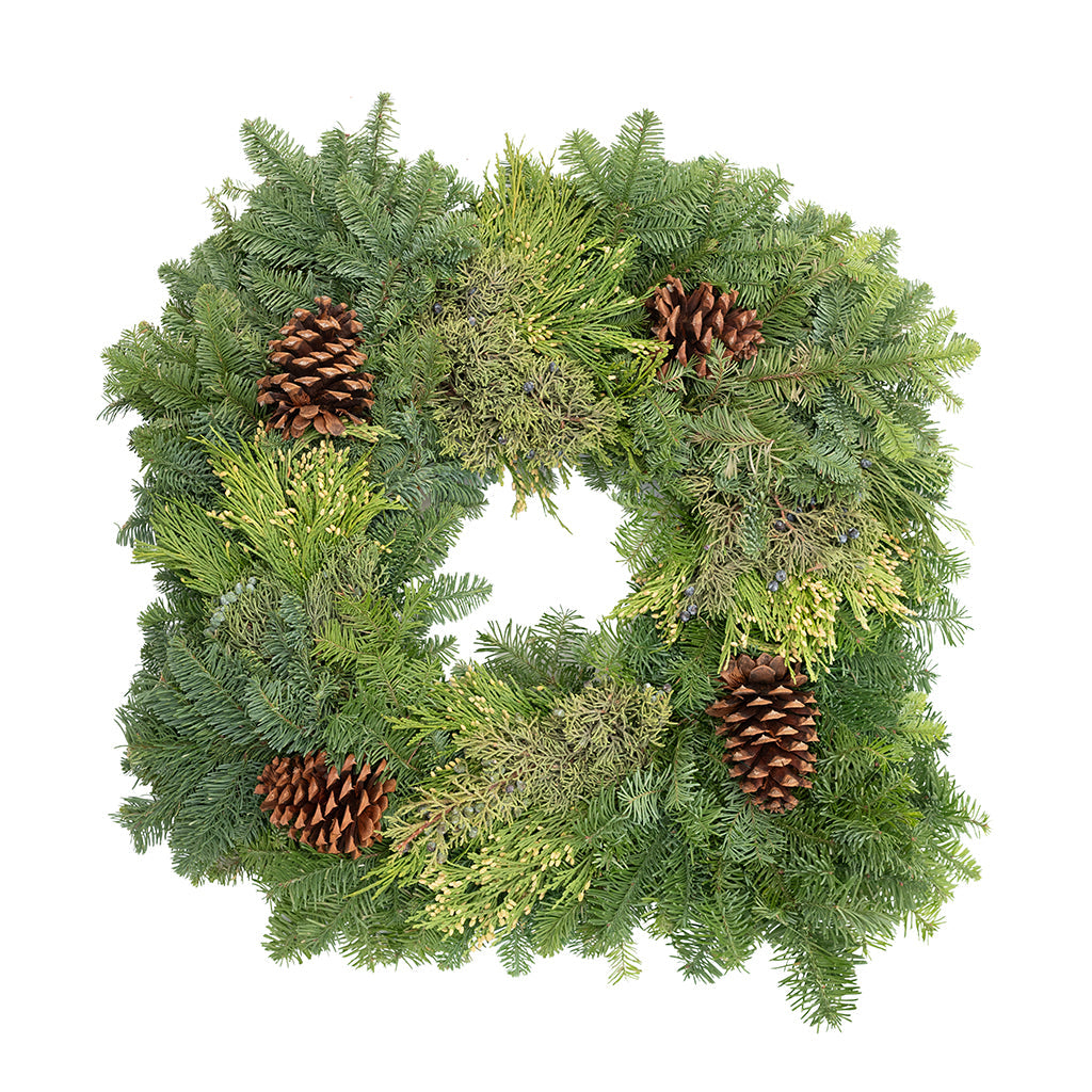 Wreath Noble Mix Square 22In