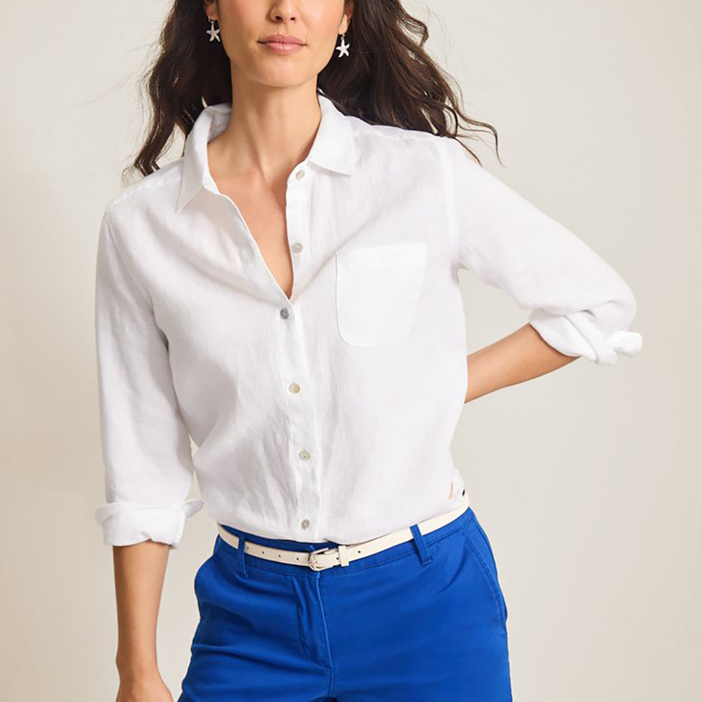 Coastalina Relaxed Long Sleeve Shirt White