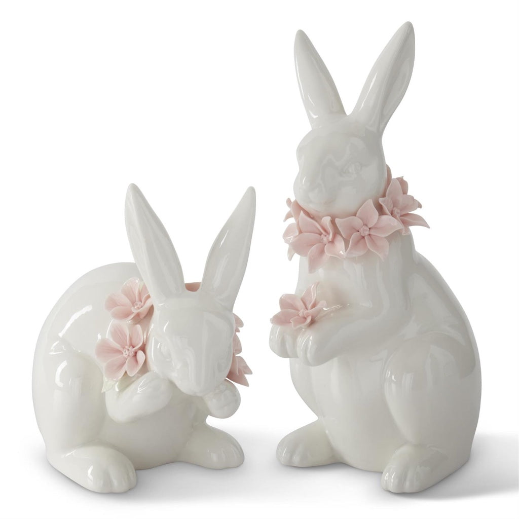White Ceramic Squatting Bunny
