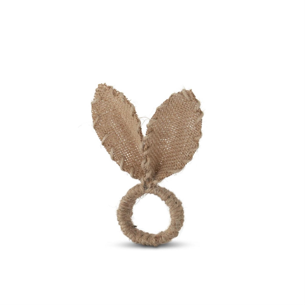 Burlap & Jute Easter Bunny Ears Napkin Ring 6In
