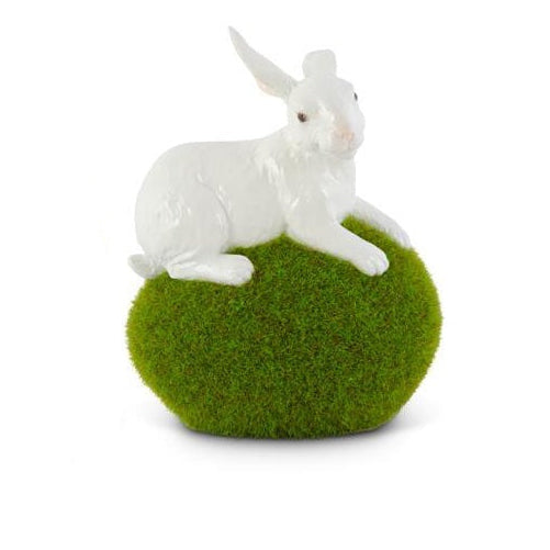 Glossy Bunny Laying On Moss Egg 5.5In