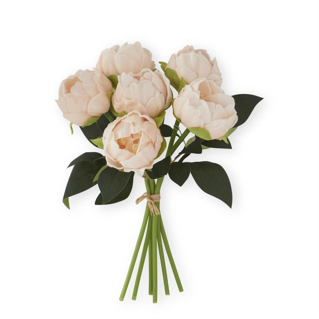 Real Touch Peony Bundle 12" Light Peach Everlasting