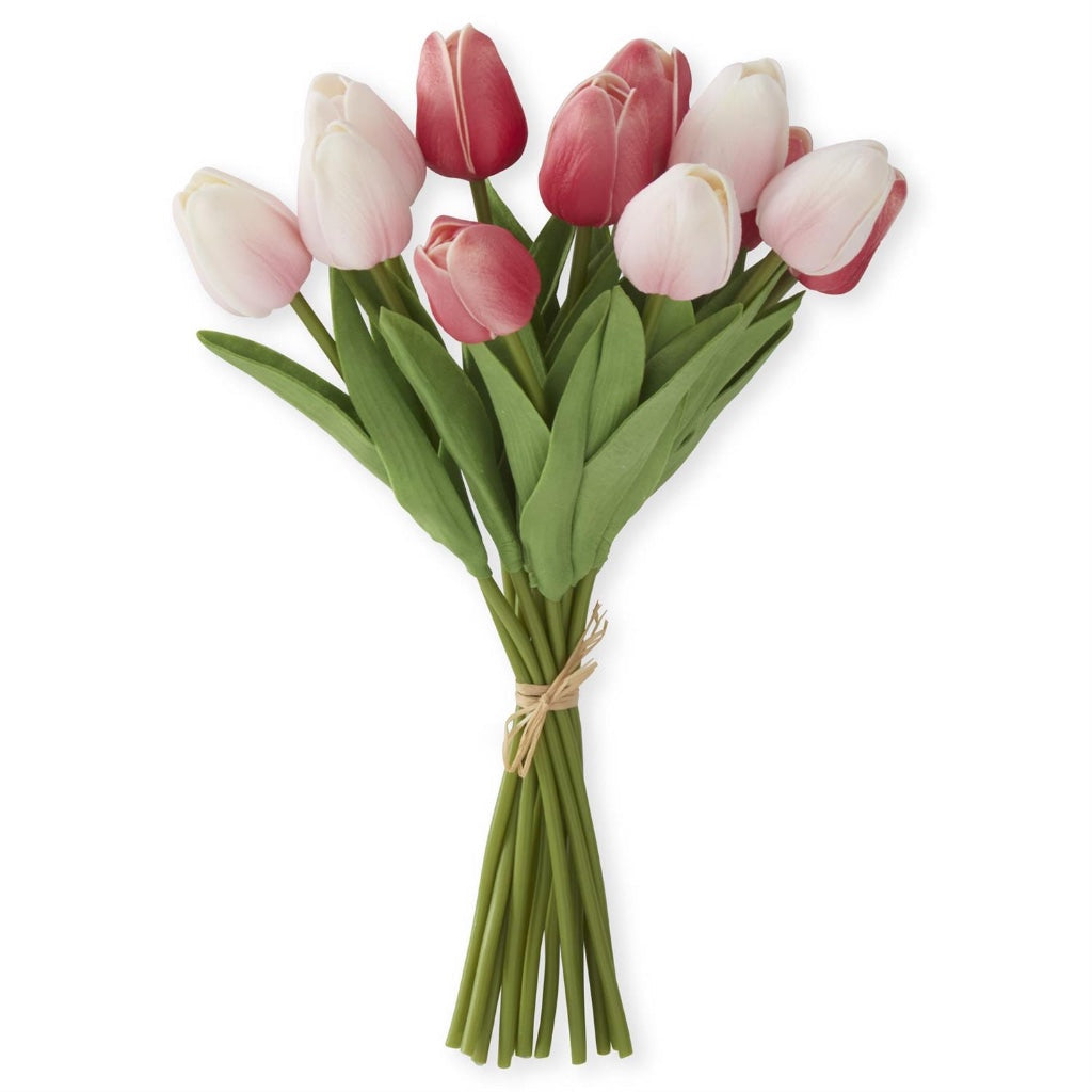 Real Touch Mini Tulip Bundle 13" Pink Rose