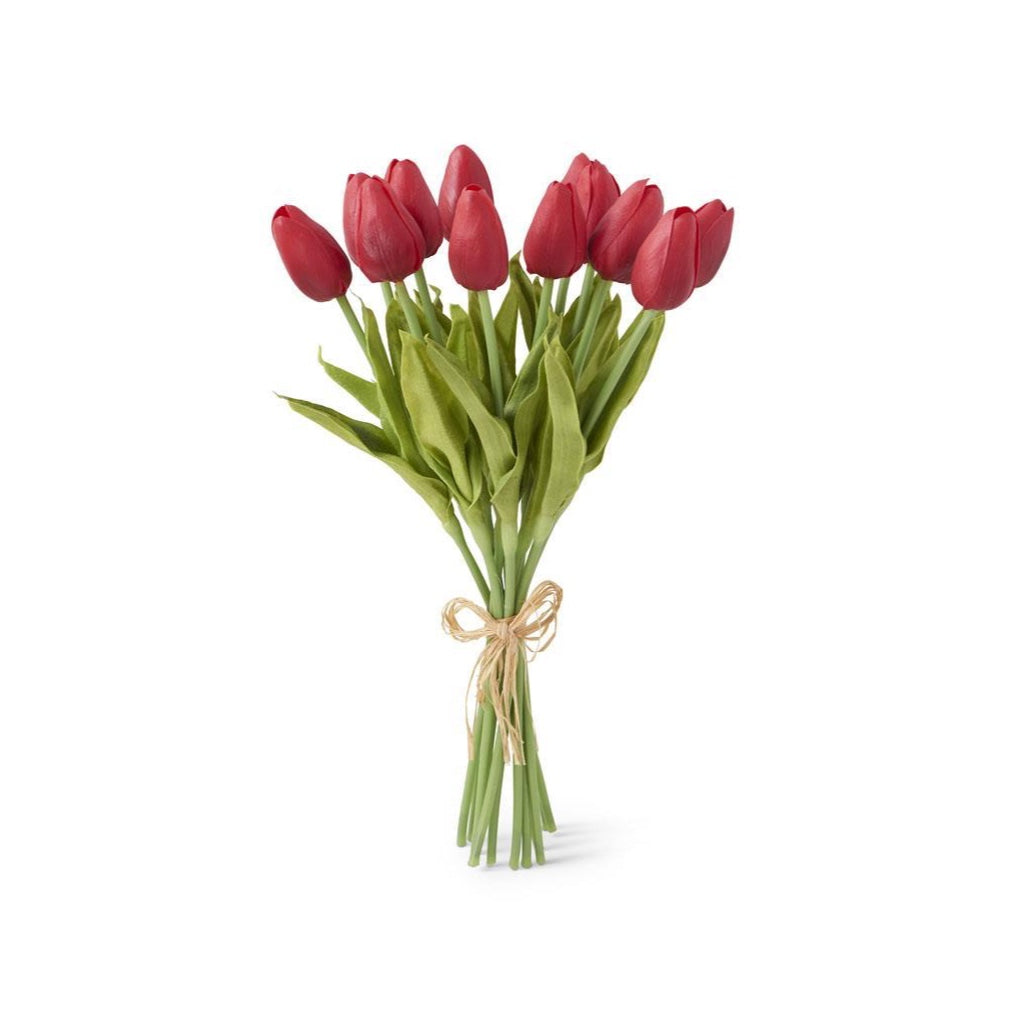 Real Touch Mini Tulip Bundle 13" Red