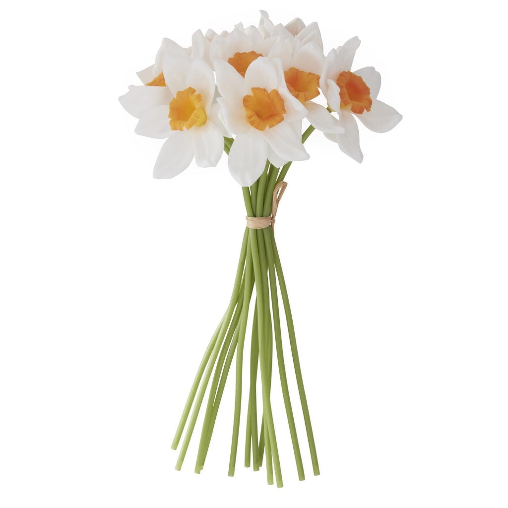 Real Touch Daffodil Bundle 11" White Yellow