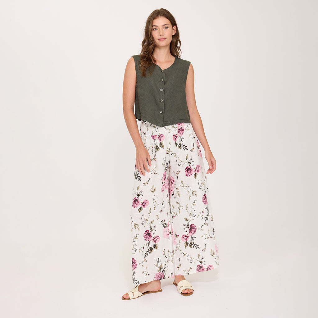 Linen Pallazo Pant English Garden