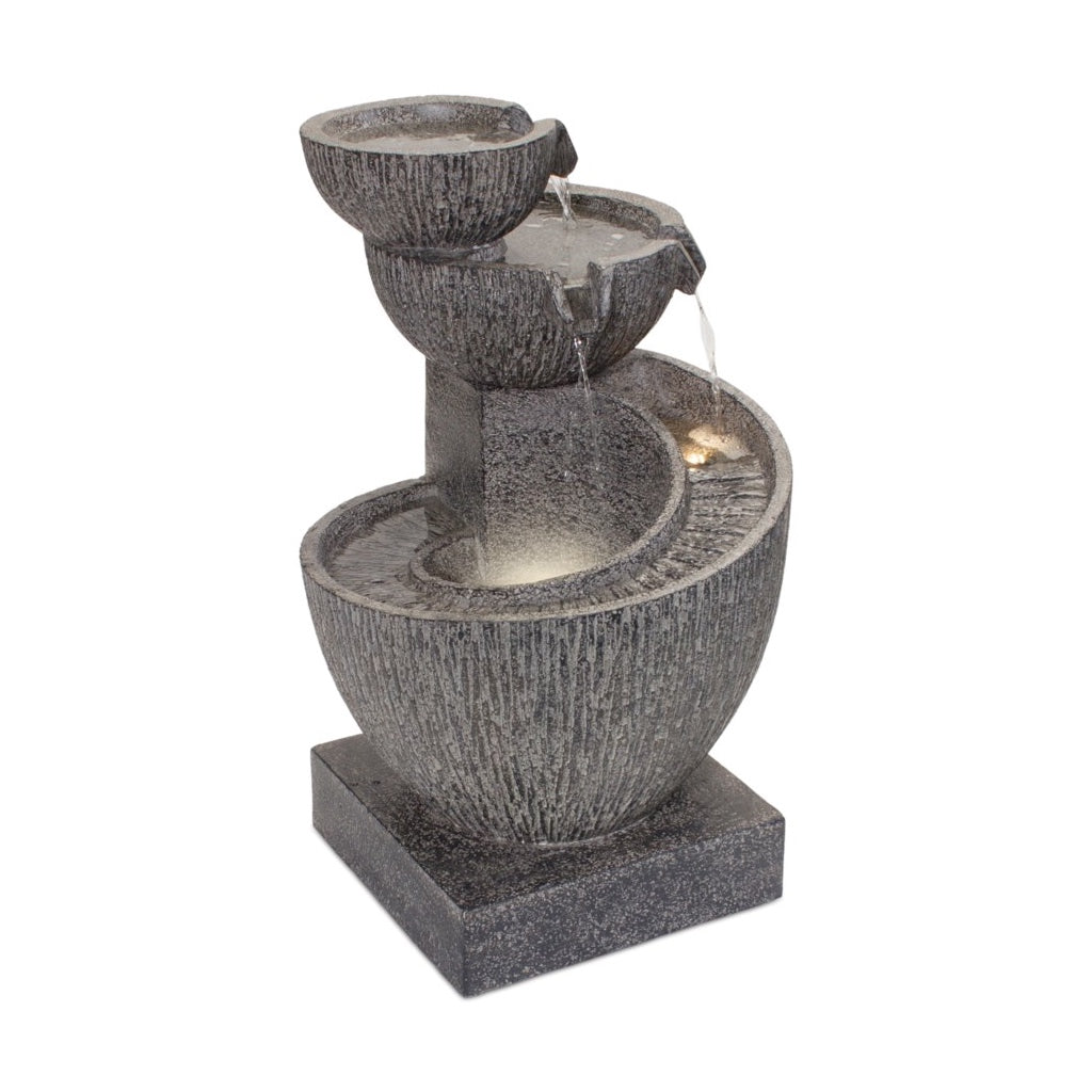 Three-Tier Textured LED Fountain