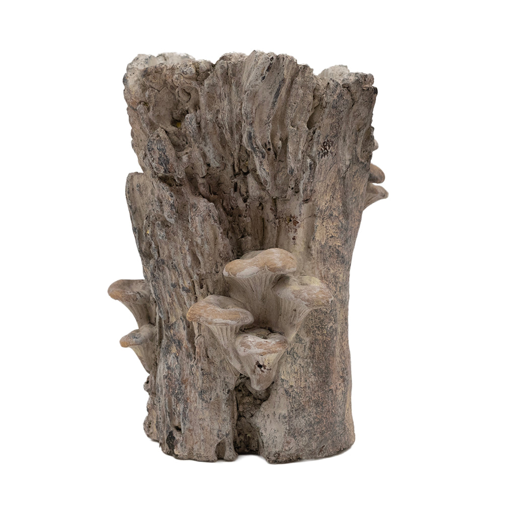 Faux Tree Stump Cement Planter 8.5"