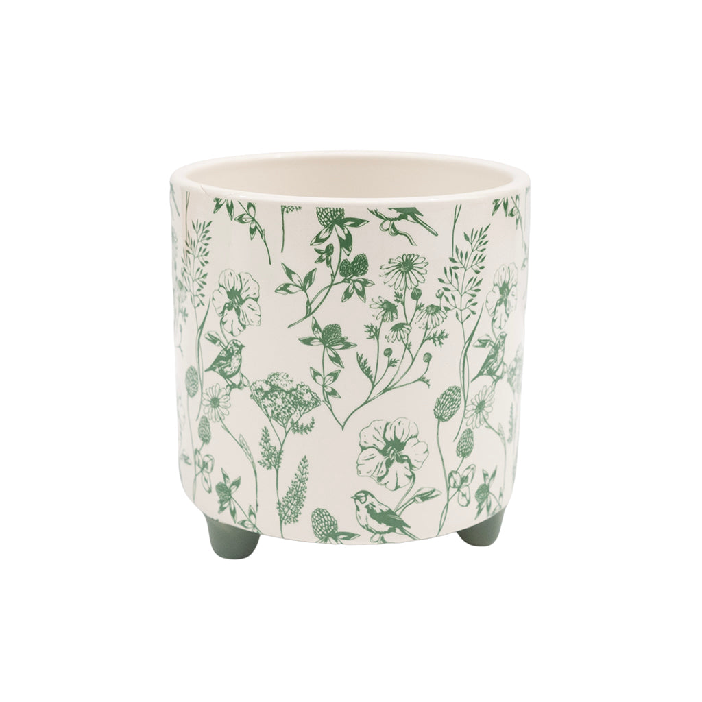 Vintage Botanical Pot Green
