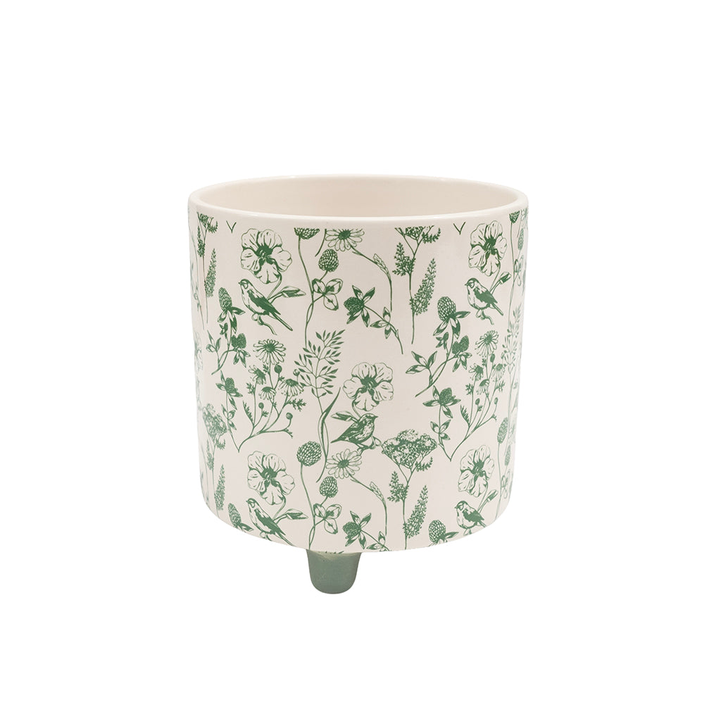 Vintage Botanical Pot Green
