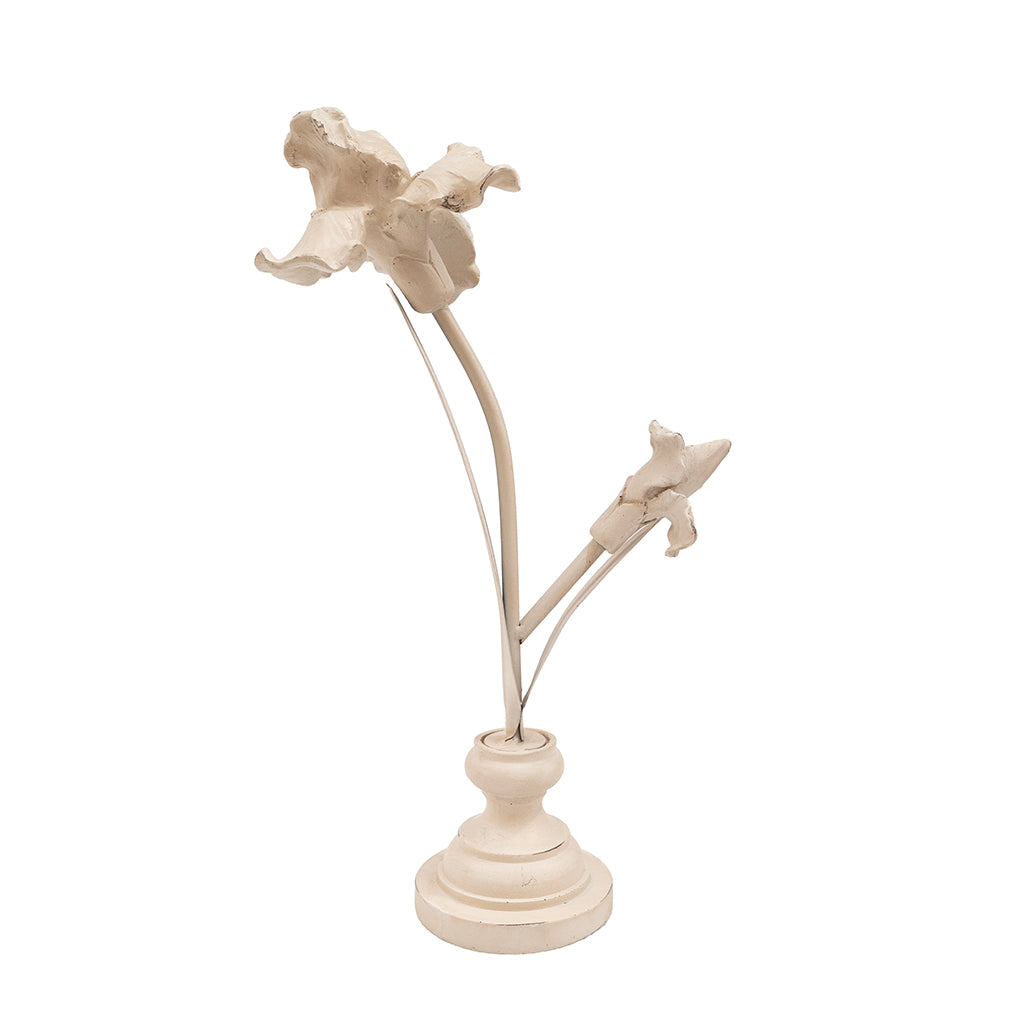 Antique Floral Pedestal Sculptures