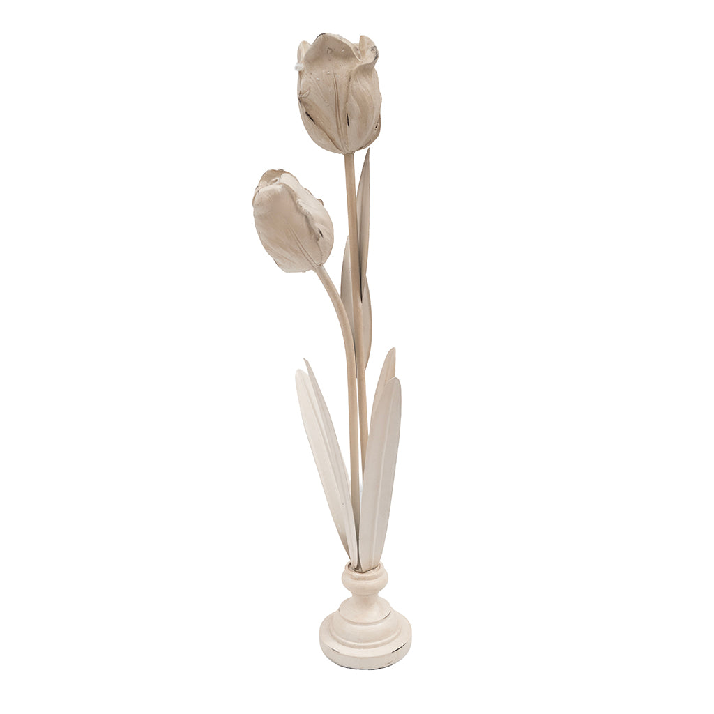 Antique Floral Pedestal Sculptures