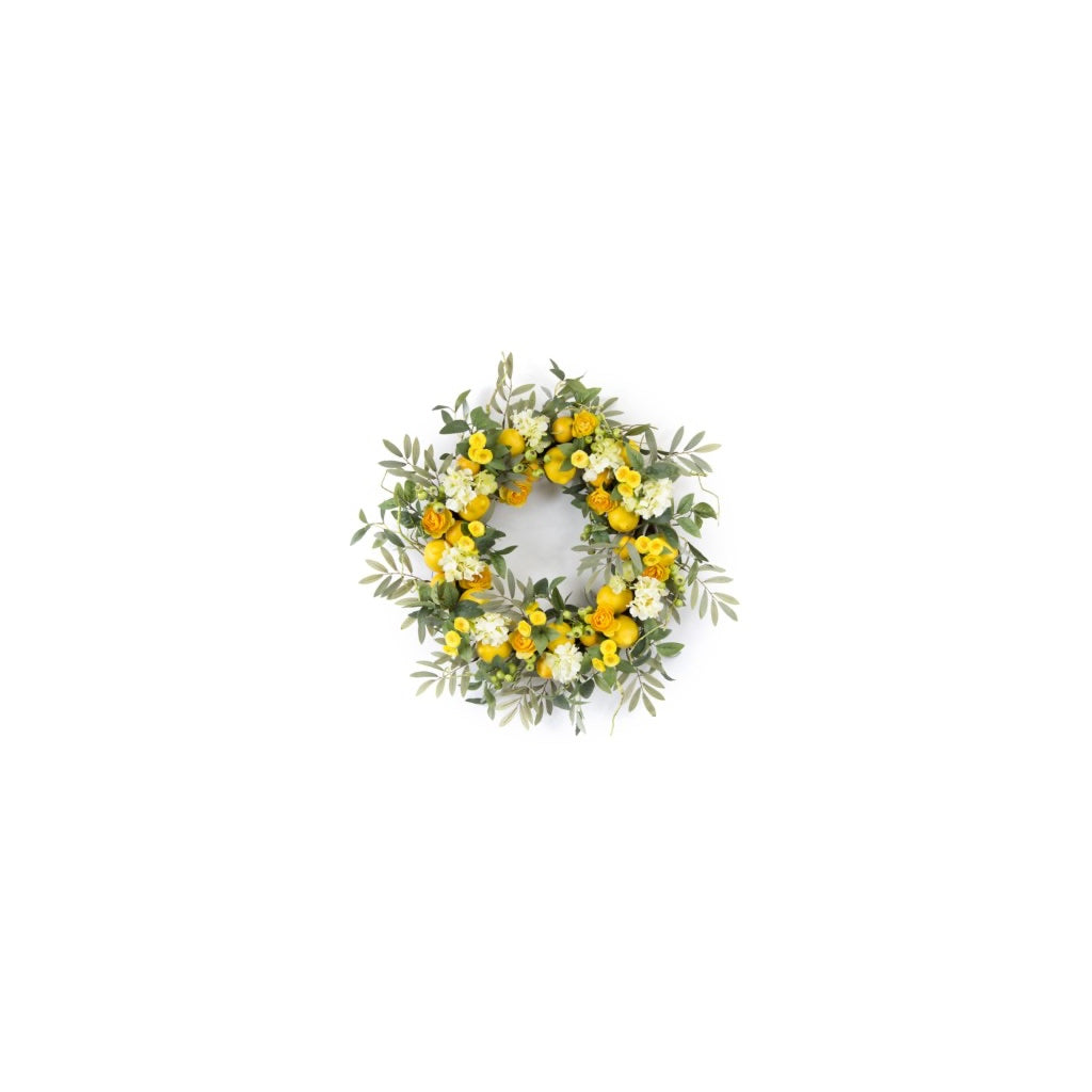 Lemon Floral Wreath 28" Everlasting