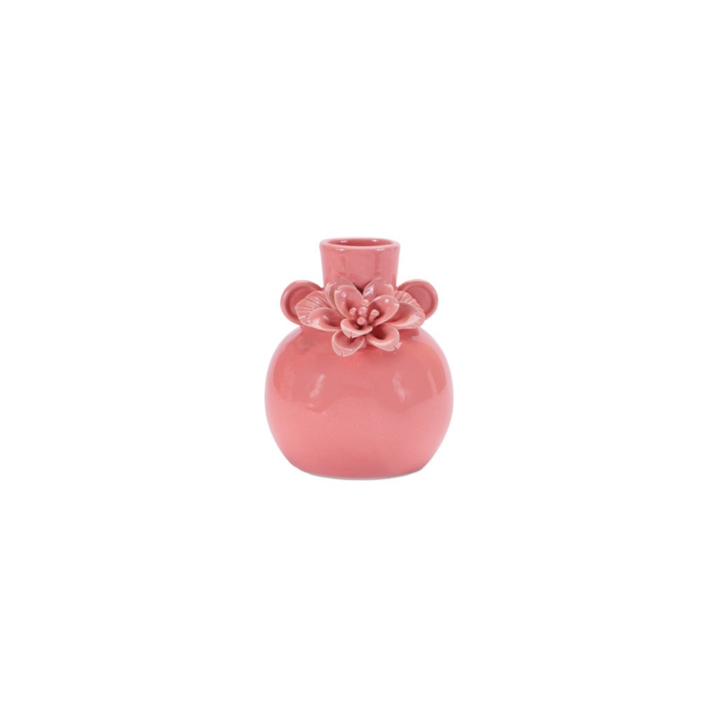 Vase W/Floral 5.75Inh Stoneware