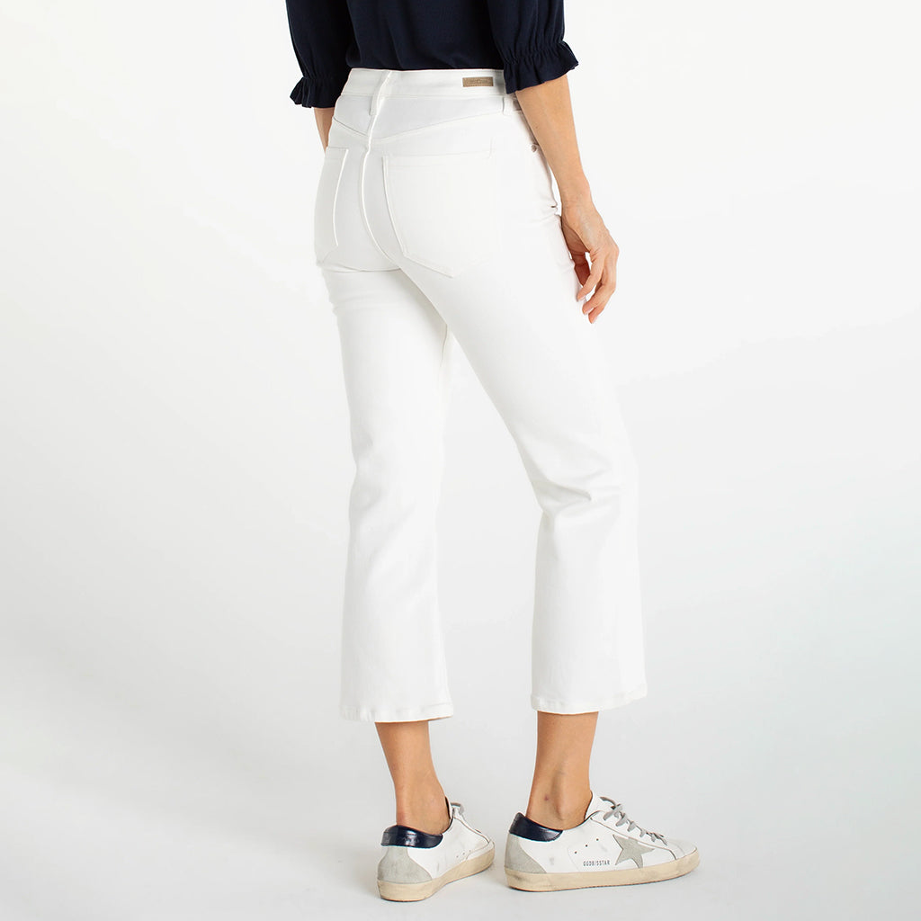 Hannah Cropped Flare Jeans White