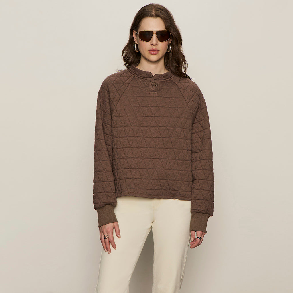 Quilted Button Popover Morel