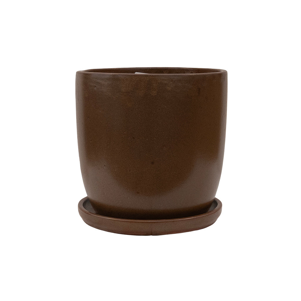 planter with attached saucer Sky Planter with Attached Saucer New Bronze