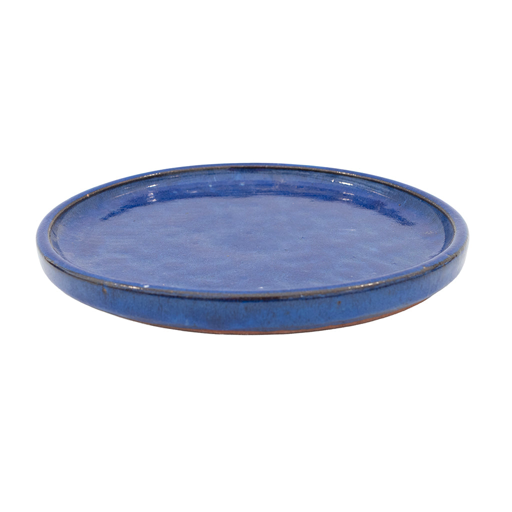 Striped Saucer Cobalt Blue