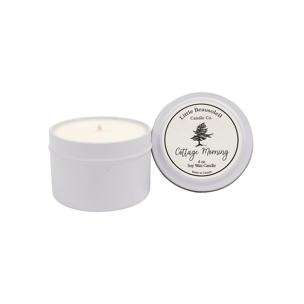 Cottage Morning 4oz White Tin