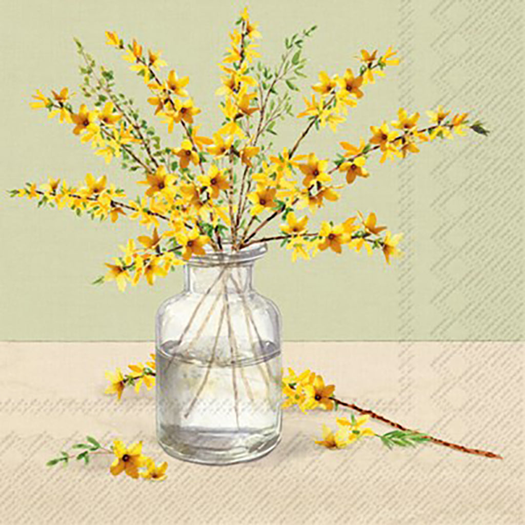 Forsythia Branch Lunch Napkin