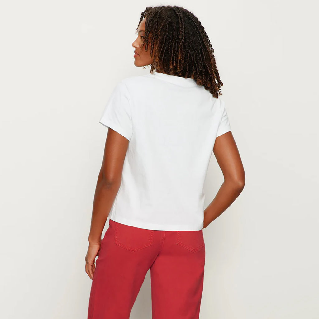 Embellished Tee White with Cherry Lacquer