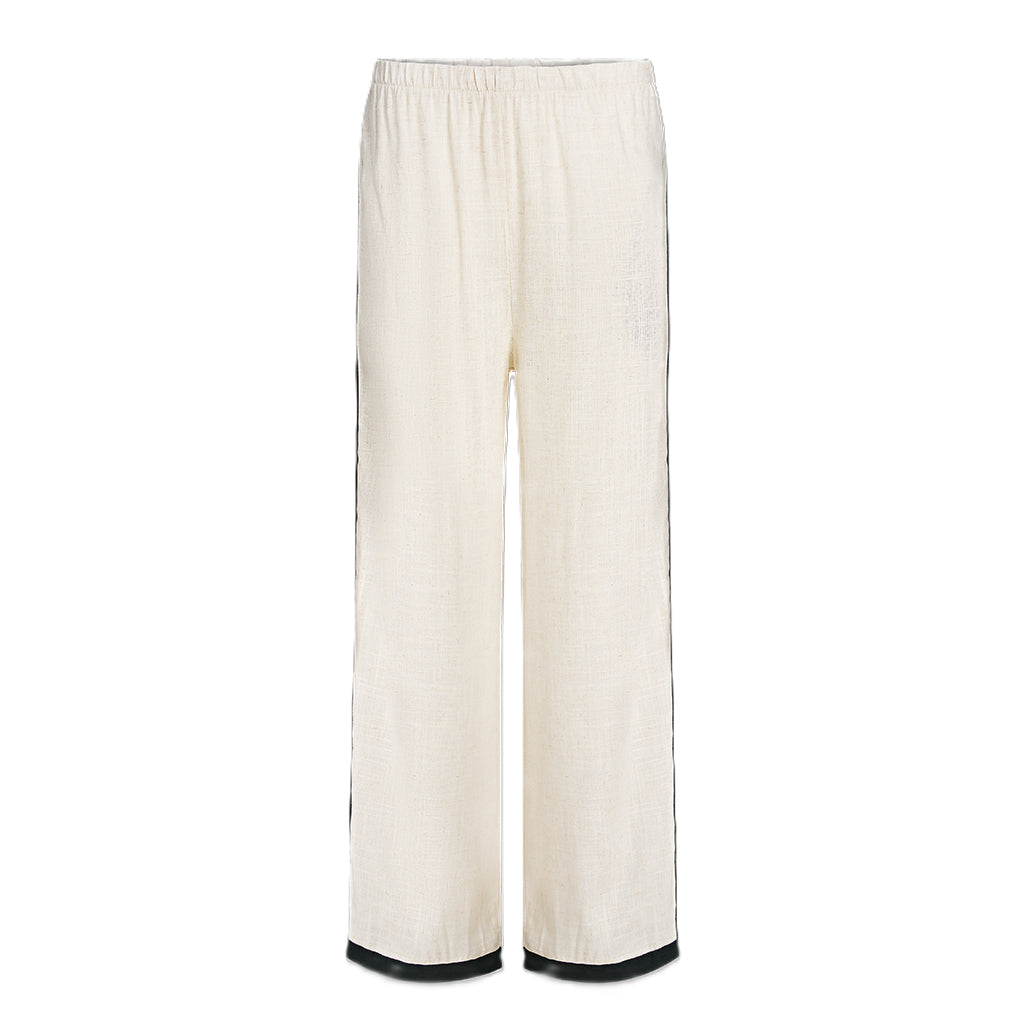 Pull-On Color-Blocked Wide Leg Pant Oat Combo