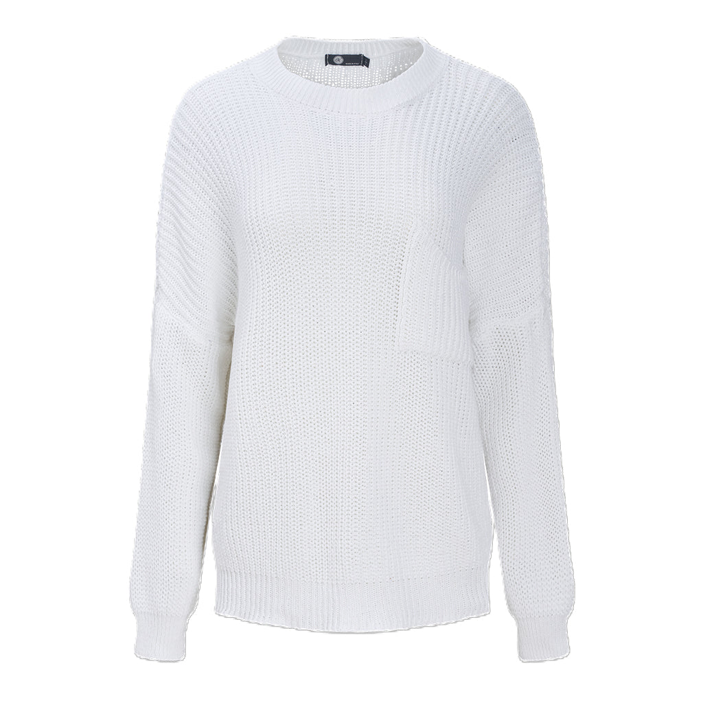Knit Crew Neck Sweater White