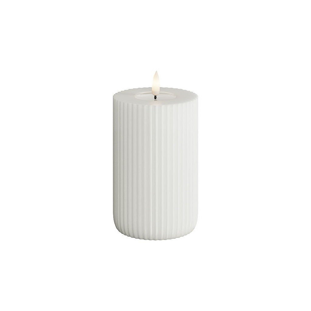 Solid Stripe LED Flameless Candle White