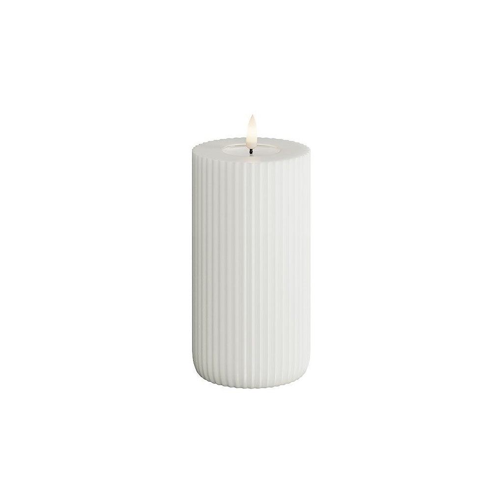 Solid Stripe LED Flameless Candle White