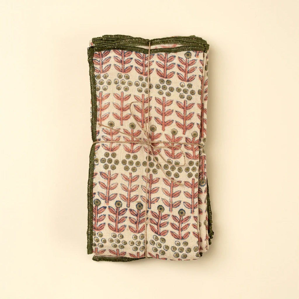 Floria Block Print Napkins set of 4