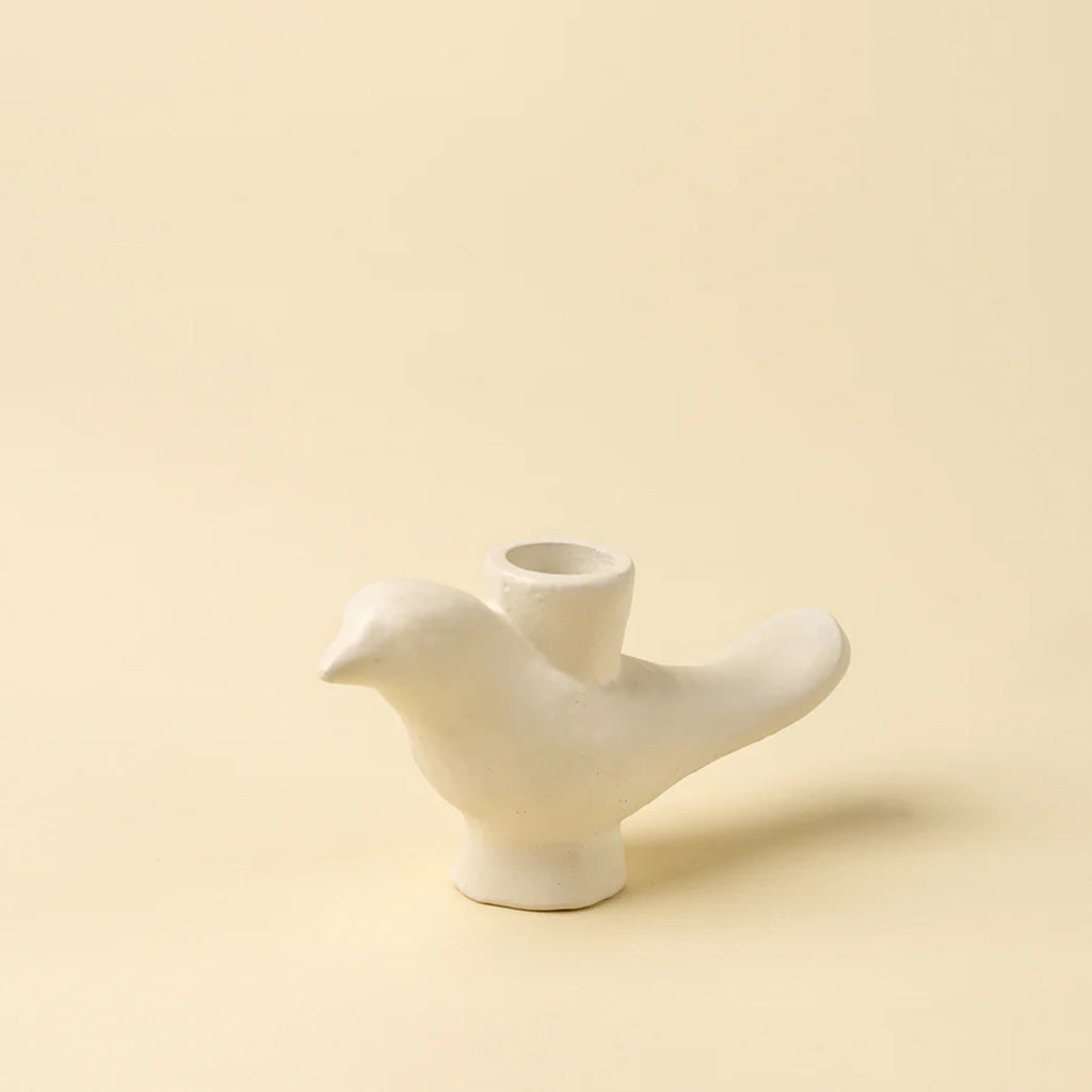Wren Candle Holder Ivory