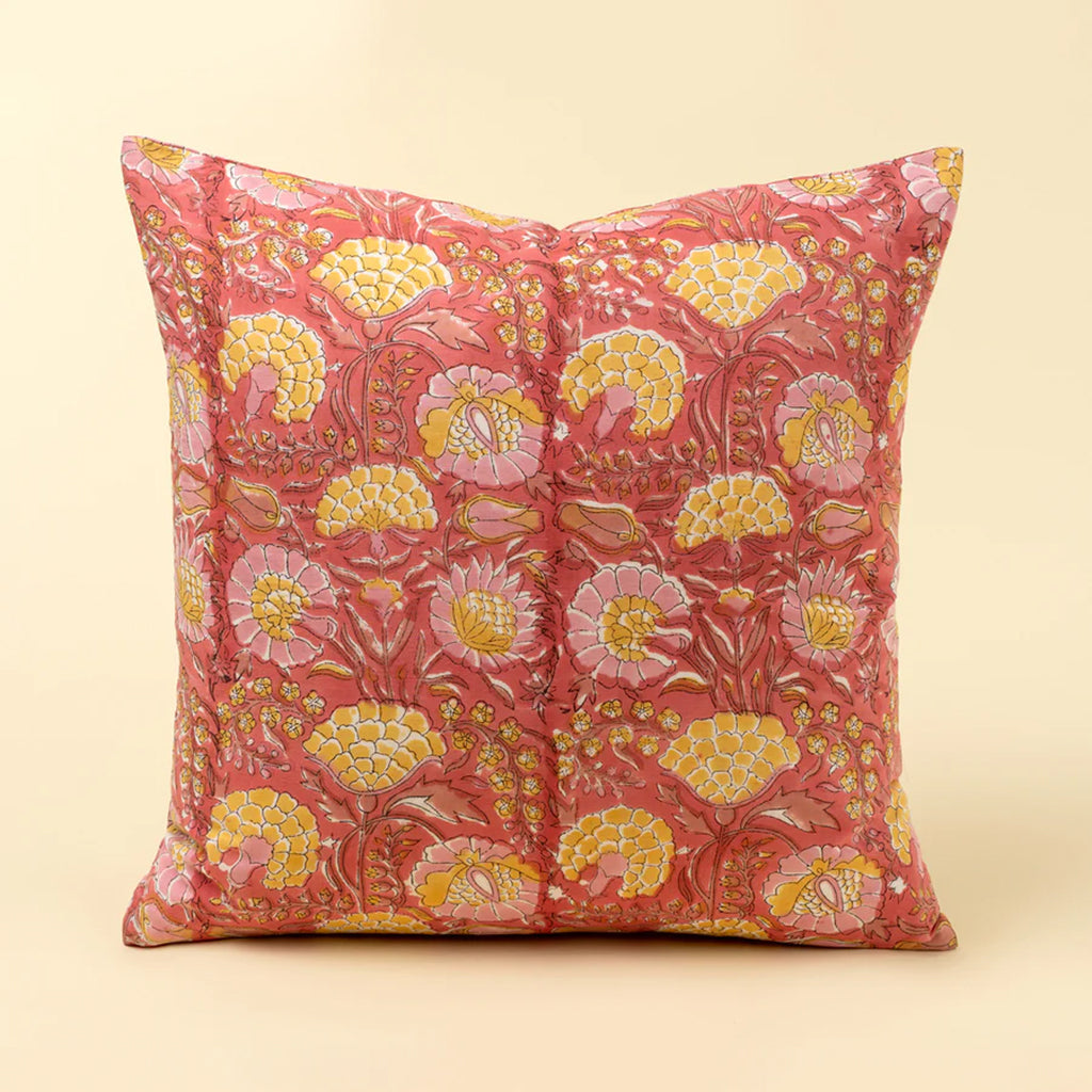 Block Print Pillow Pink 20x20"