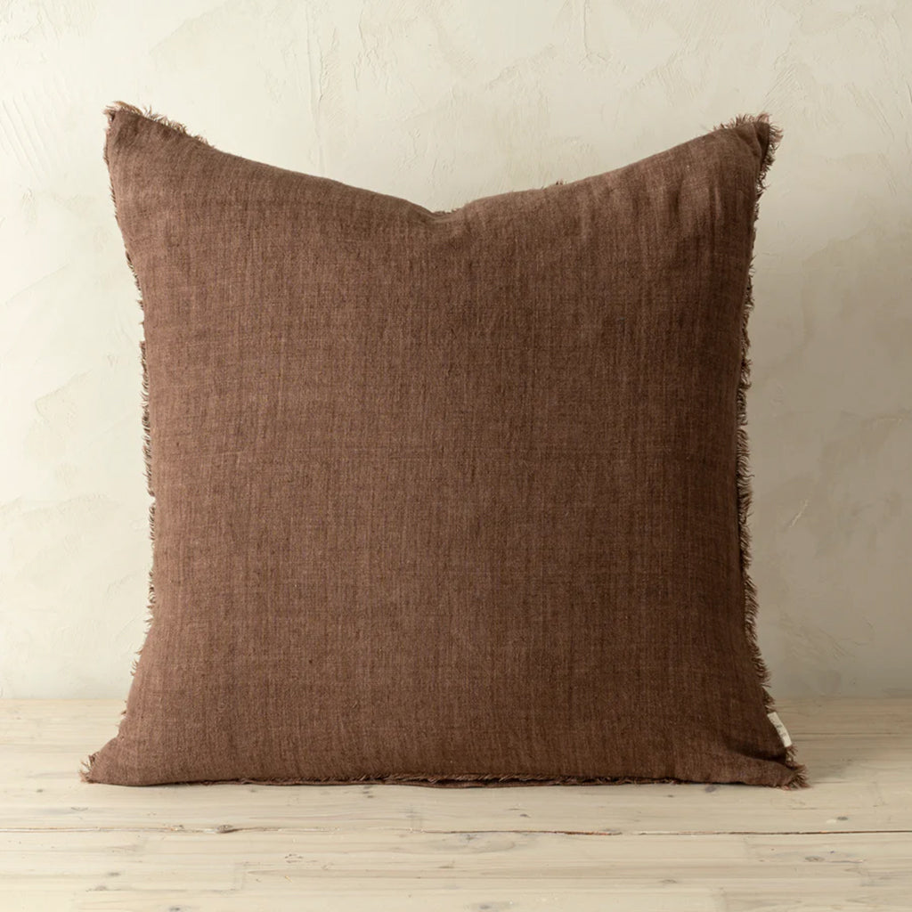 Lina Linen Pillow Mocha 20x20"