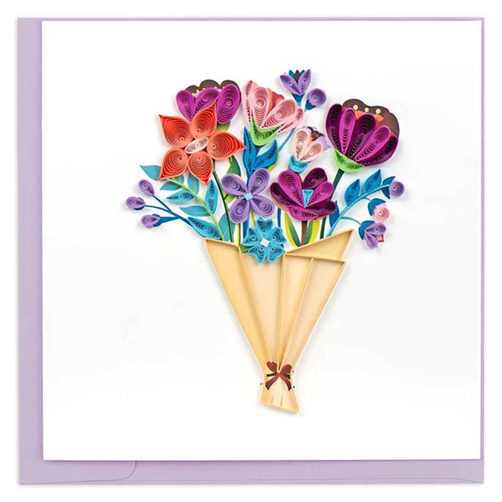 Playful Flower Bouquet Quilling Card